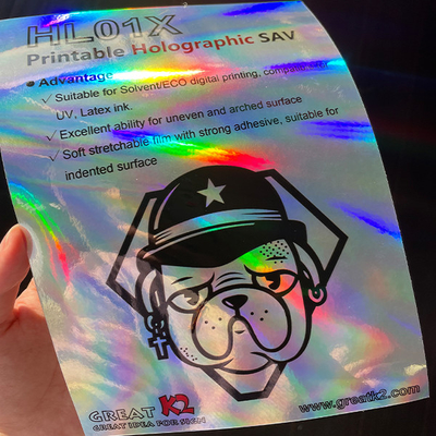 Printable PVC self-adhesive decoration permanent holographic vinyl roll